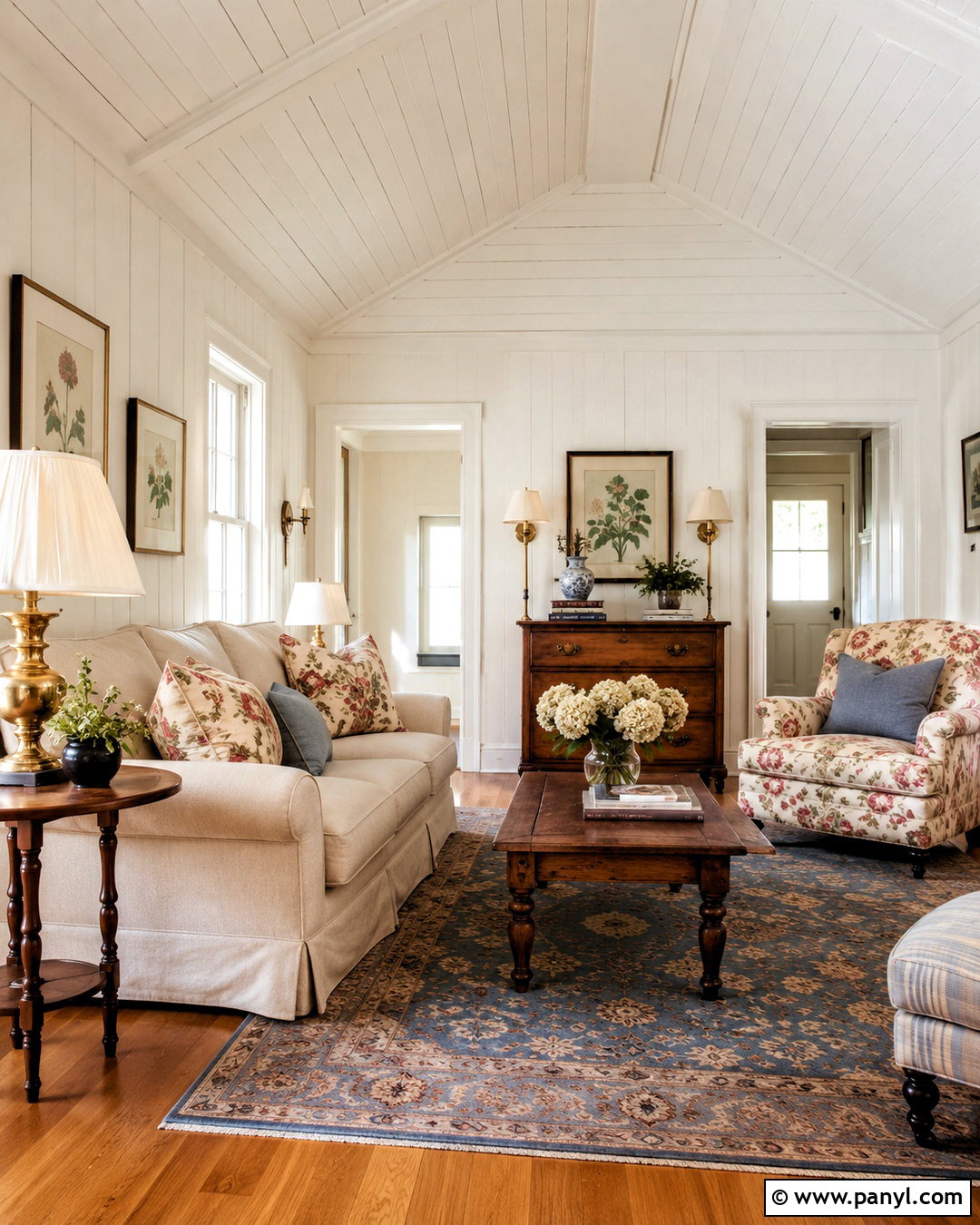 Warm White Cottage Living Room - 20 cottage paint colors interior ideas