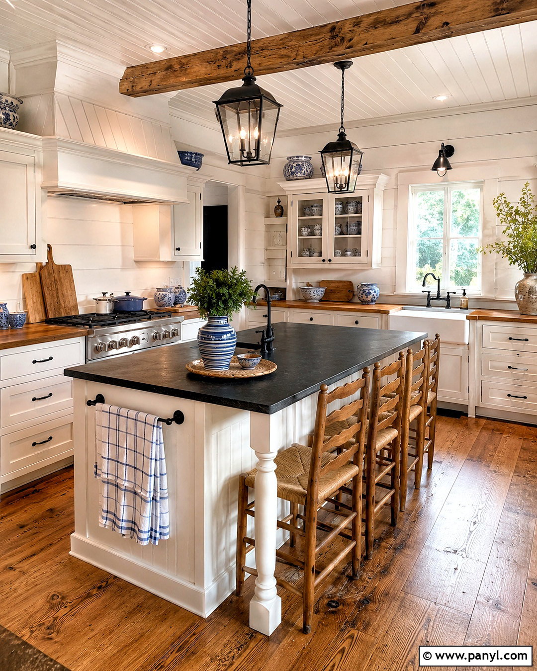 Warm White Country Kitchen - 20 country kitchen colors