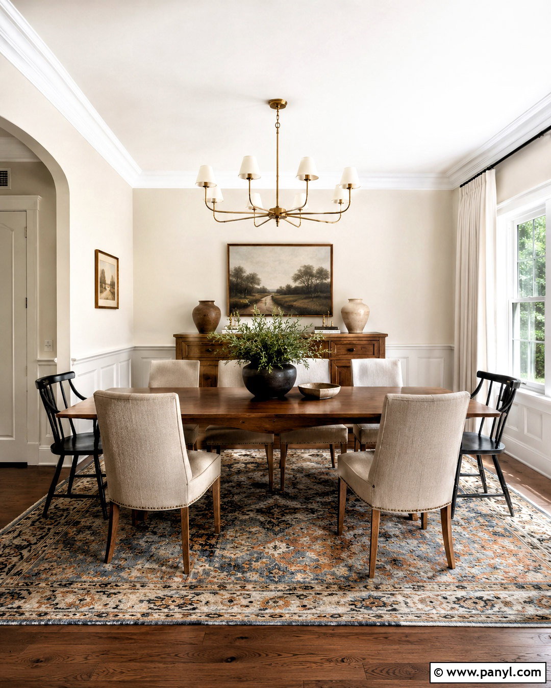Warm White Dining Room With White Trim - 20 Warm White Walls With White Trim Ideas