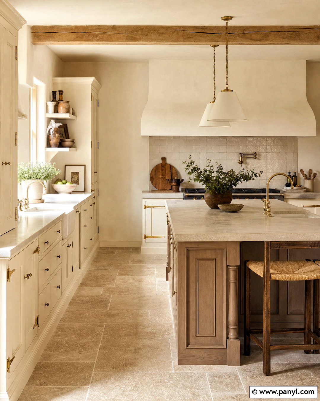 Warm White English Country Kitchen - 20 warm white kitchen ideas