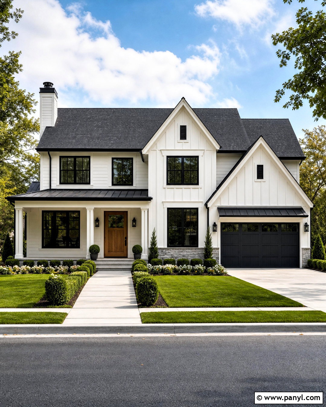 Warm White Exterior With Black Trim - 20 outdoor wall painting ideas exterior colors