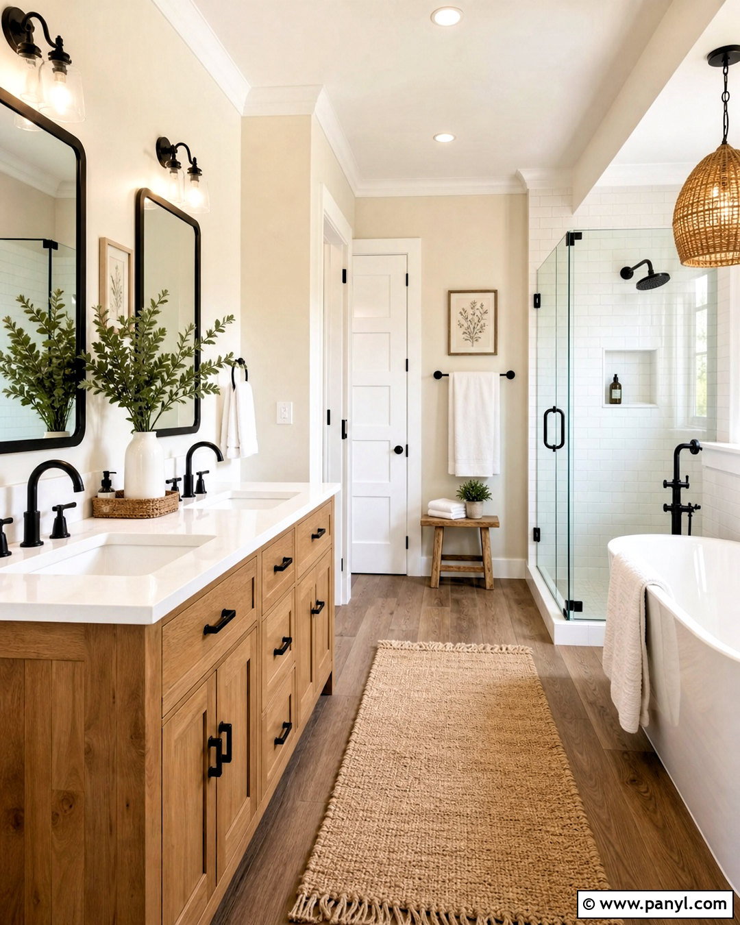 Warm White Farmhouse Bathroom - 20 farmhouse bathroom paint colors