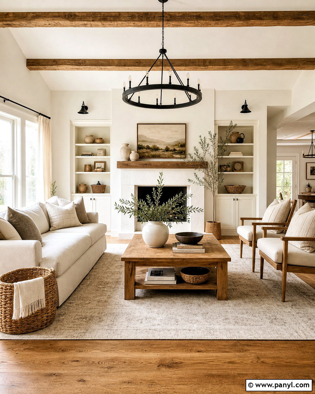 Warm White Farmhouse Living Room Palette - 20 farmhouse color palette living room ideas