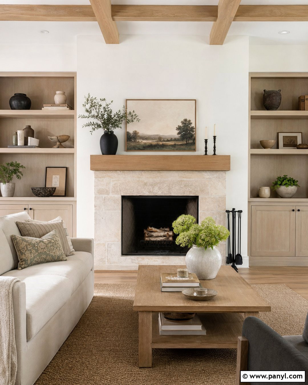 Warm White Fireplace Accent Wall - 35 Fireplace Accent Wall Color Ideas