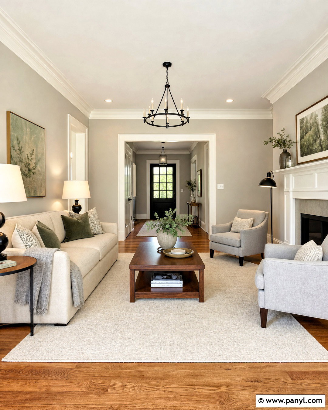 Warm White Gray Living Room - 20 white grey paint ideas