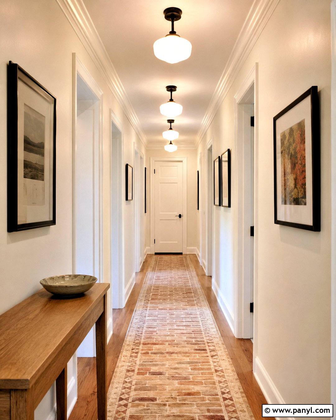Warm White Hallway With White Trim - 20 Warm White Walls With White Trim Ideas