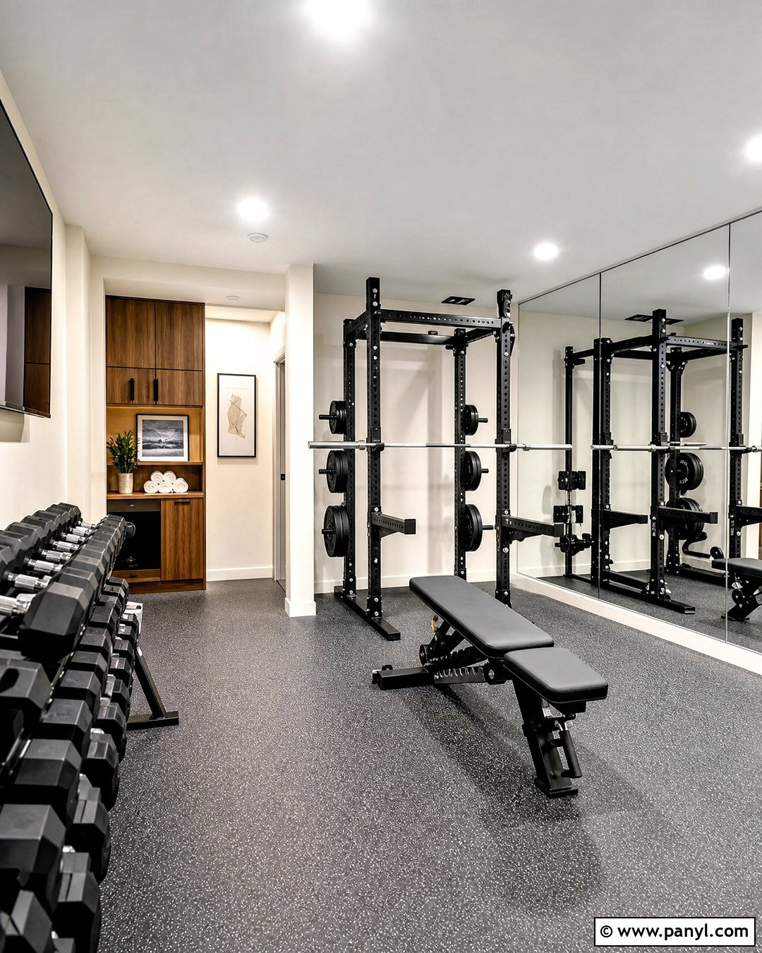 Warm White Home Gym - 20 gym colors ideas