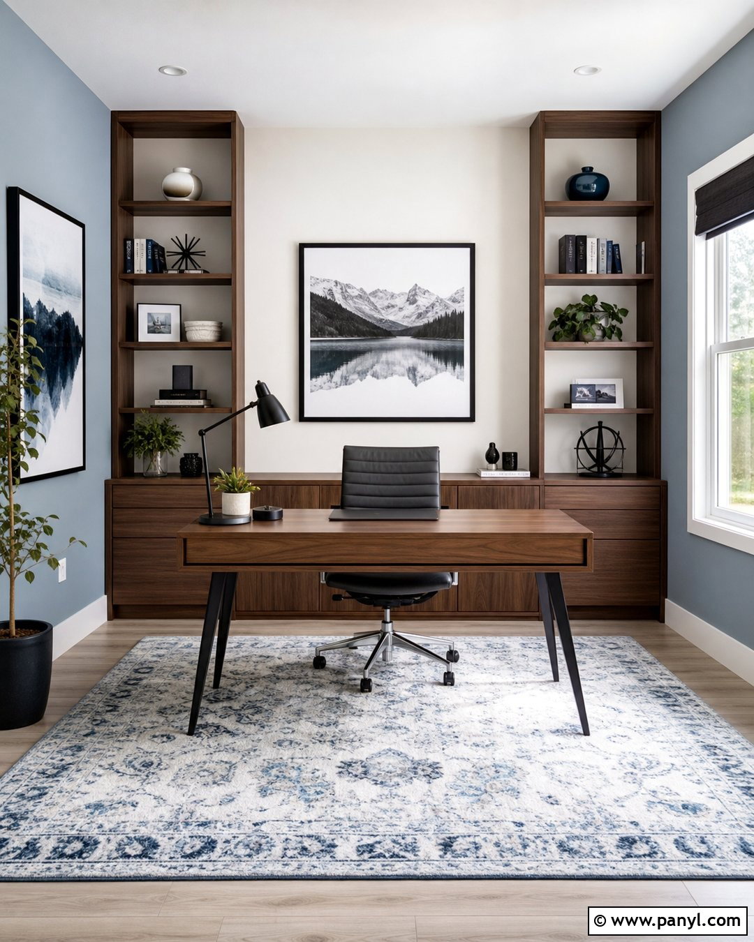 Warm White Home Office Accent Wall - 25 Home Office Accent Wall Color Ideas