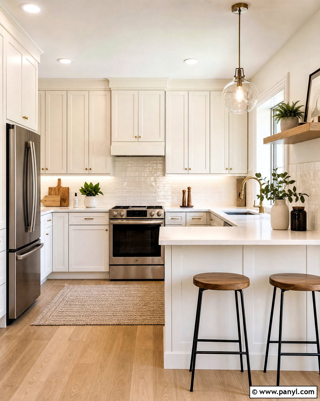 Warm White Kitchen Cabinets In Small Kitchen - 20 warm white kitchen cabinets