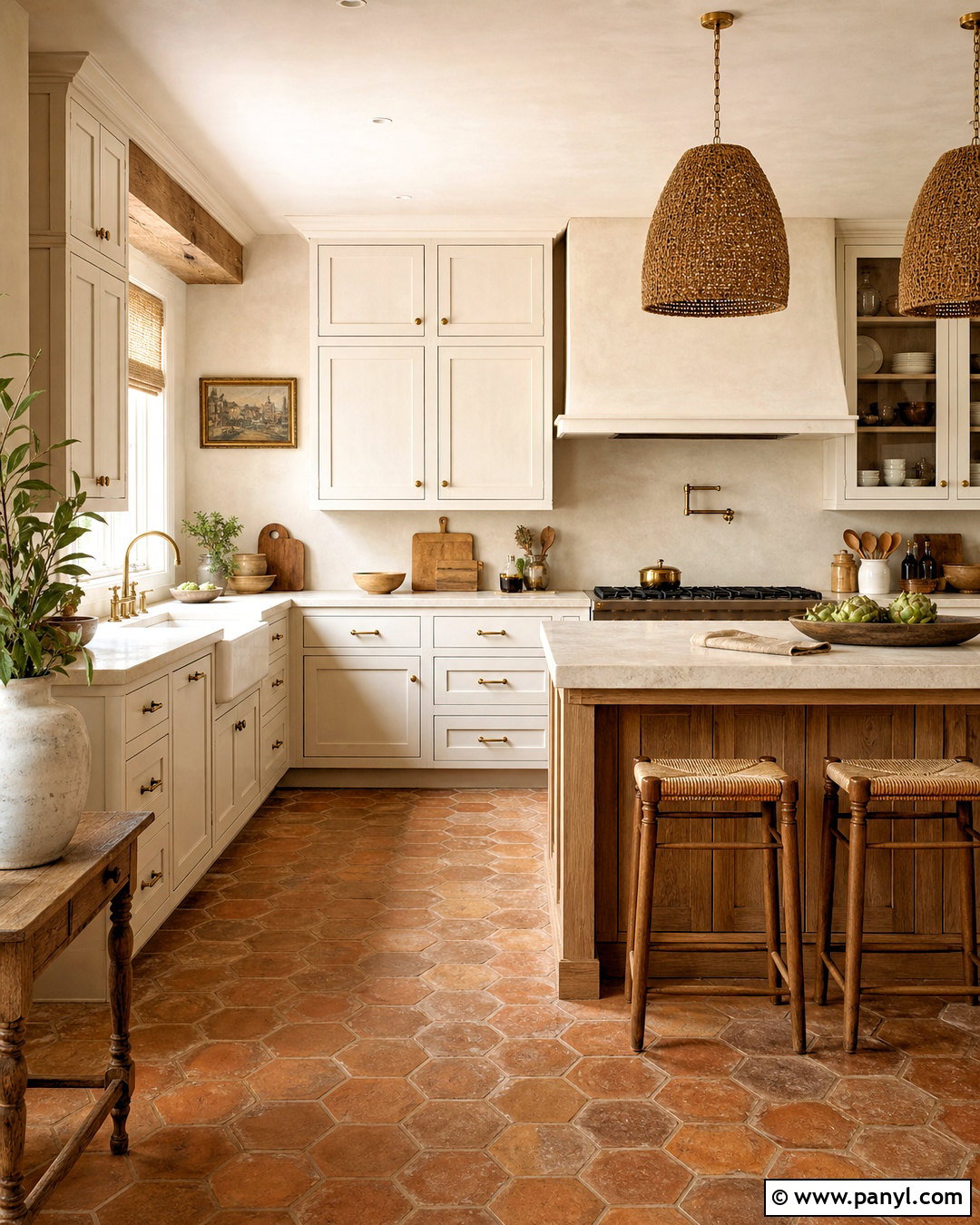 Warm White Kitchen Cabinets With Terracotta Floors - 20 warm white kitchen cabinets