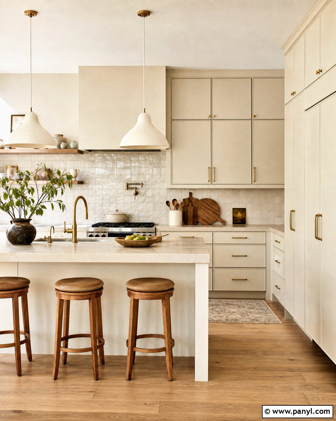 Warm White Kitchen Cabinets With Zellige Backsplash - 20 warm white kitchen cabinets