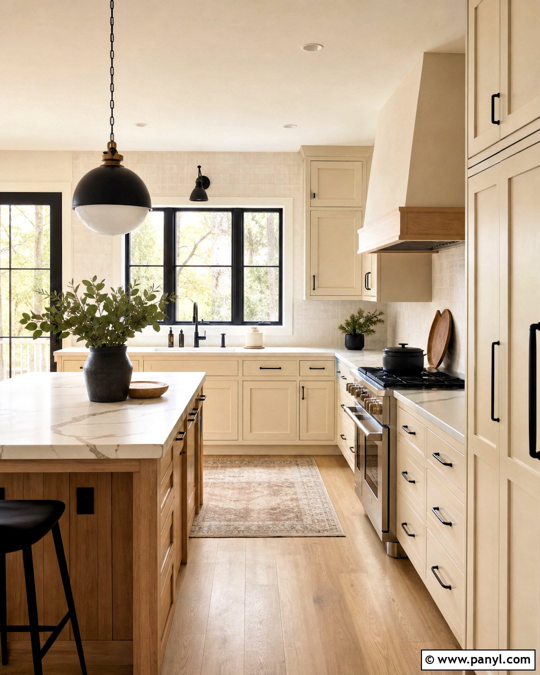 Warm White Kitchen With Black Accents - 20 warm white kitchen ideas