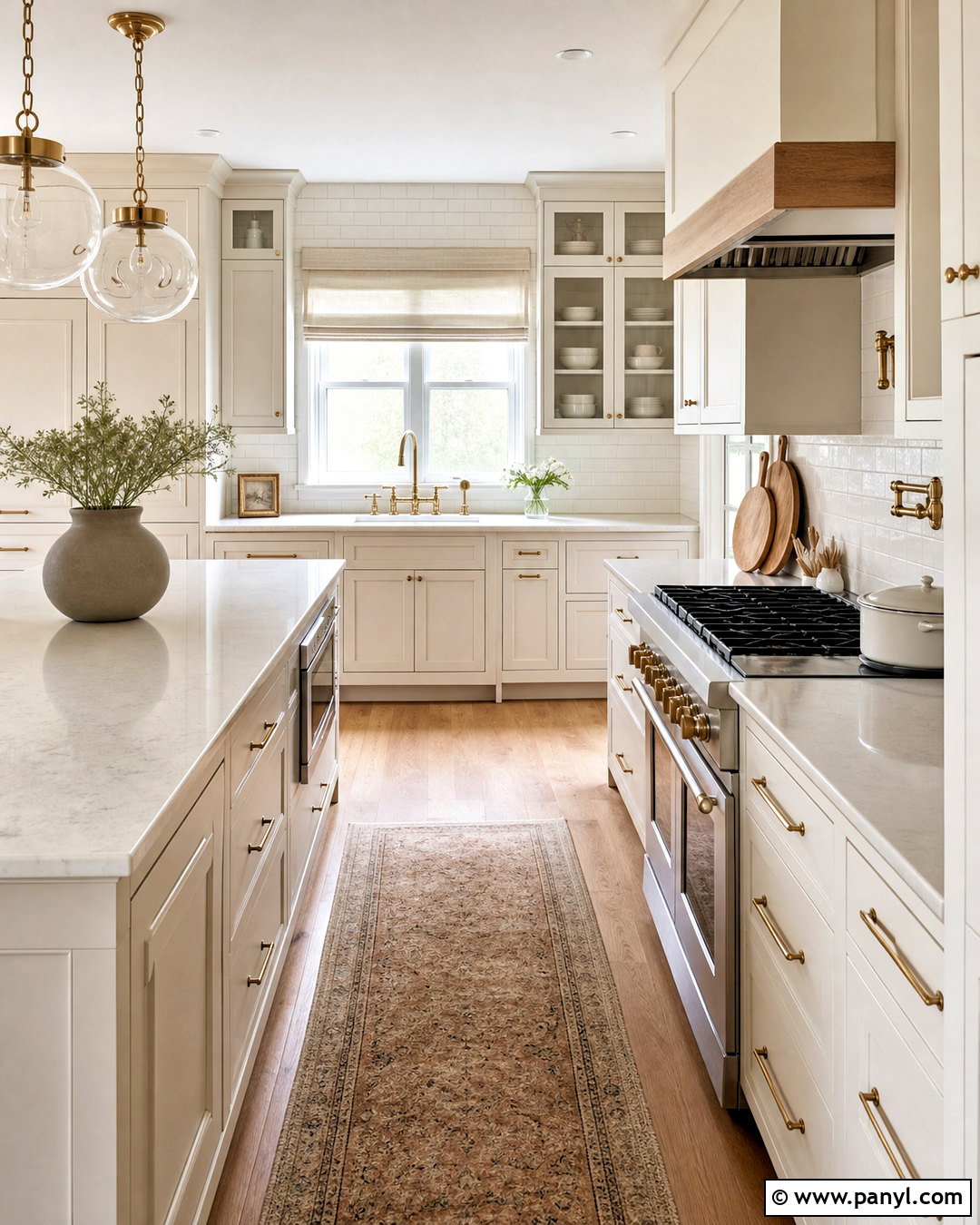 Warm White Kitchen With Brass Hardware - 20 warm white kitchen ideas