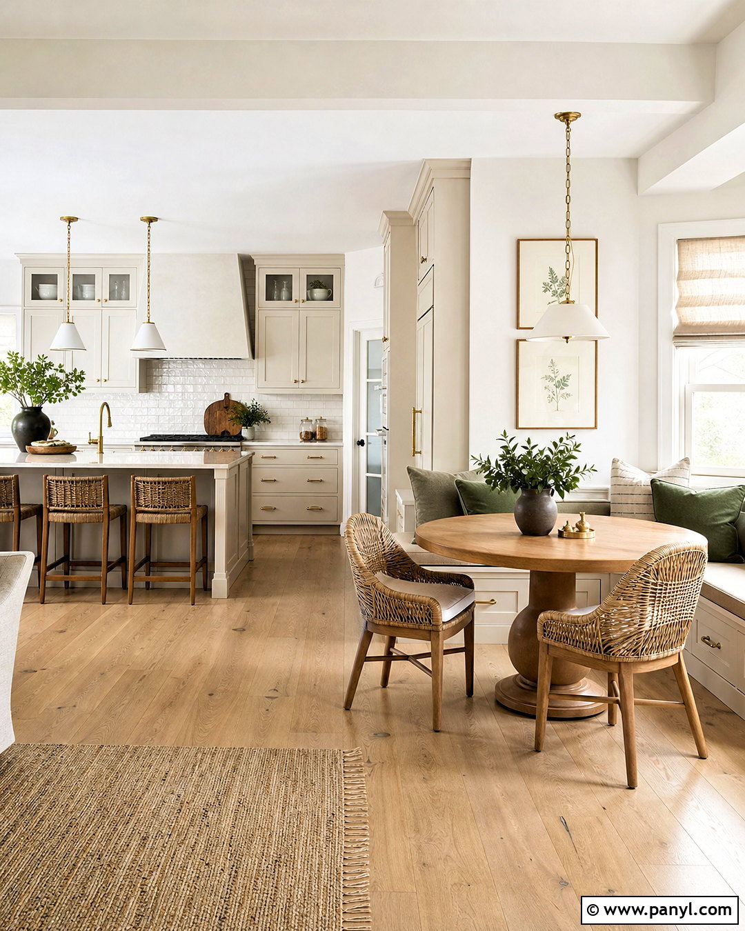 Warm White Kitchen With Breakfast Nook - 20 warm white kitchen ideas