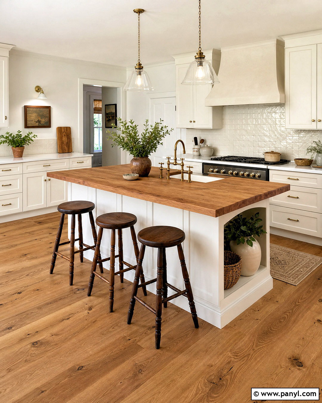 Warm White Kitchen With Butcher Block Island - 20 warm neutral kitchen ideas