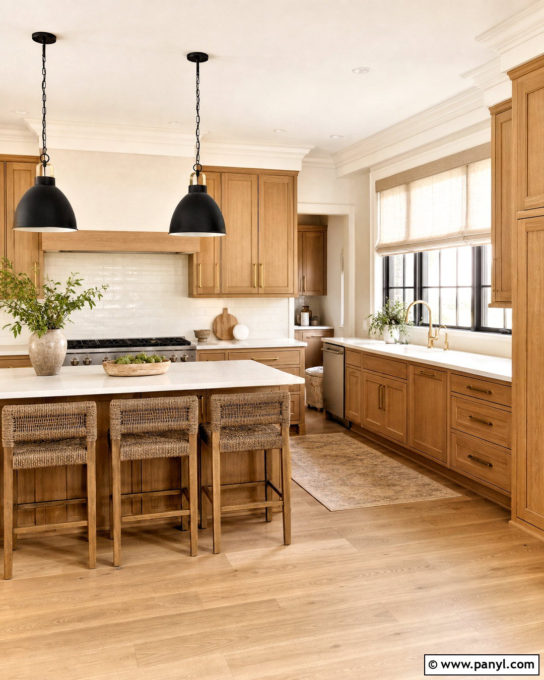 Warm White Kitchen With Oak Cabinets - 20 kitchen paint colors with oak cabinets