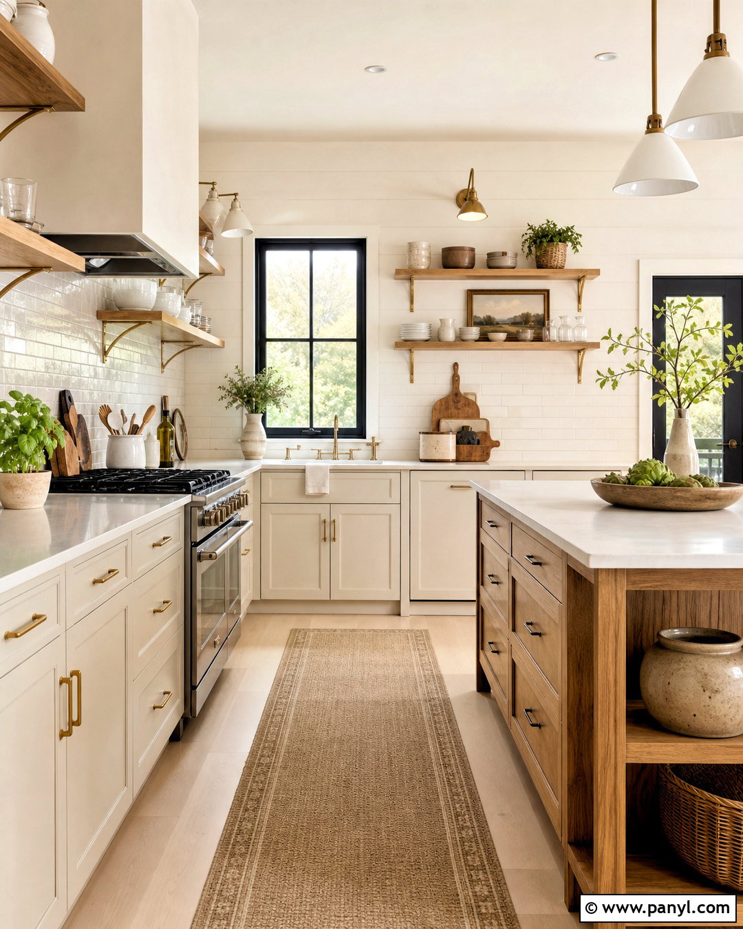 Warm White Kitchen With Open Shelving - 20 warm white kitchen ideas