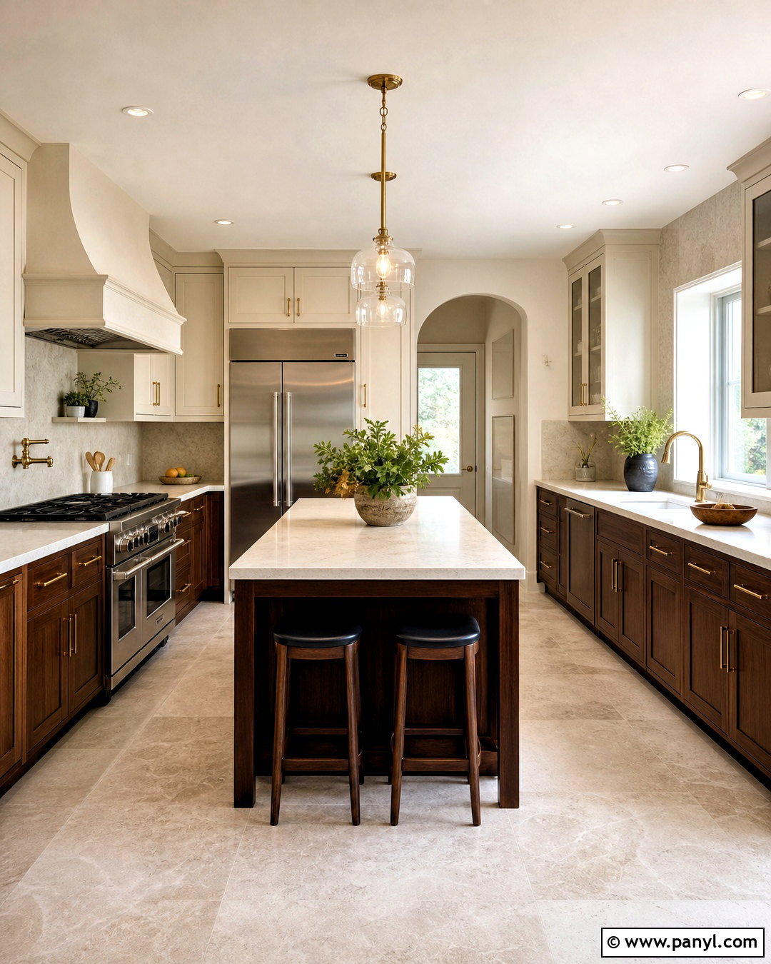 Warm White Kitchen With Walnut Cabinets - 20 warm white kitchen ideas