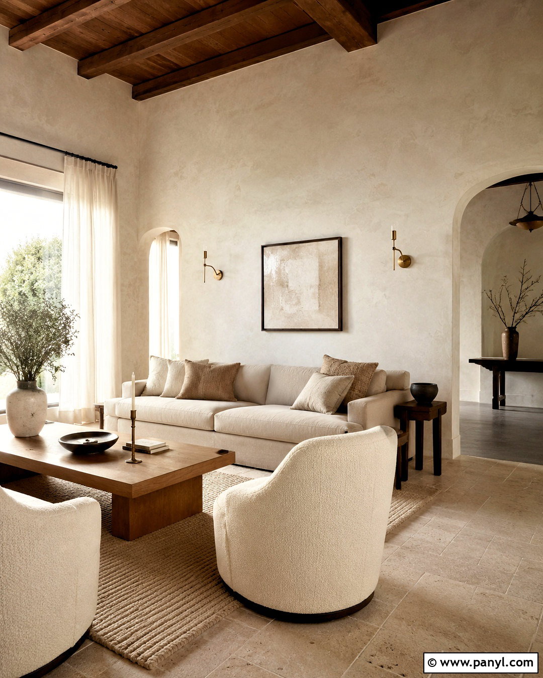 Warm White Lime Plaster Living Room - 20 lime plaster walls