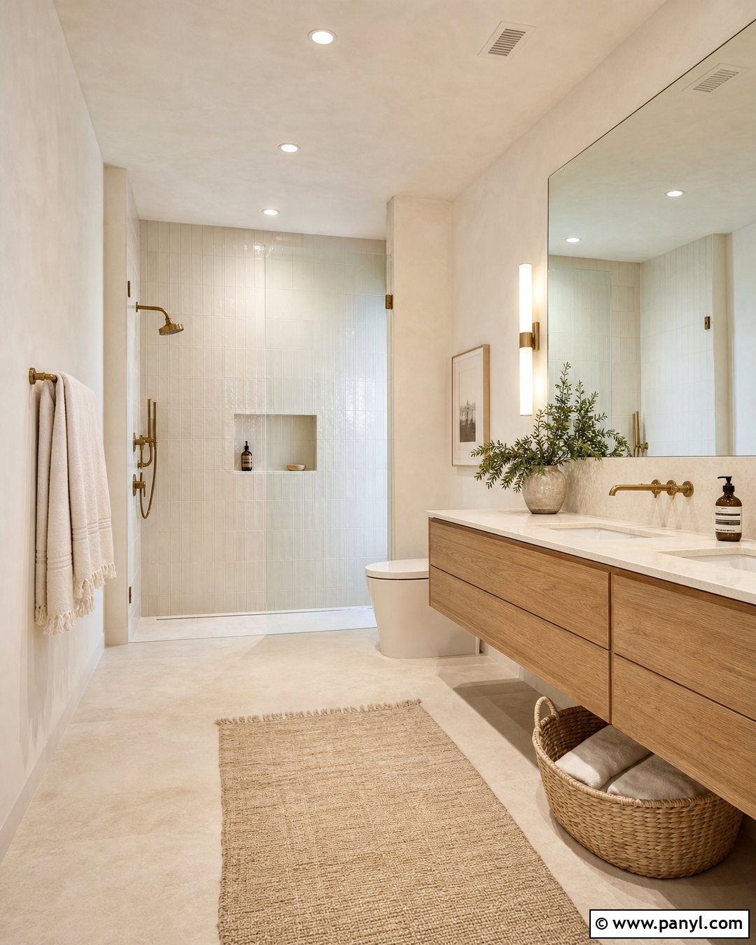 Warm White Lime Wash Bathroom - 20 Lime Wash Walls In Bathroom Ideas