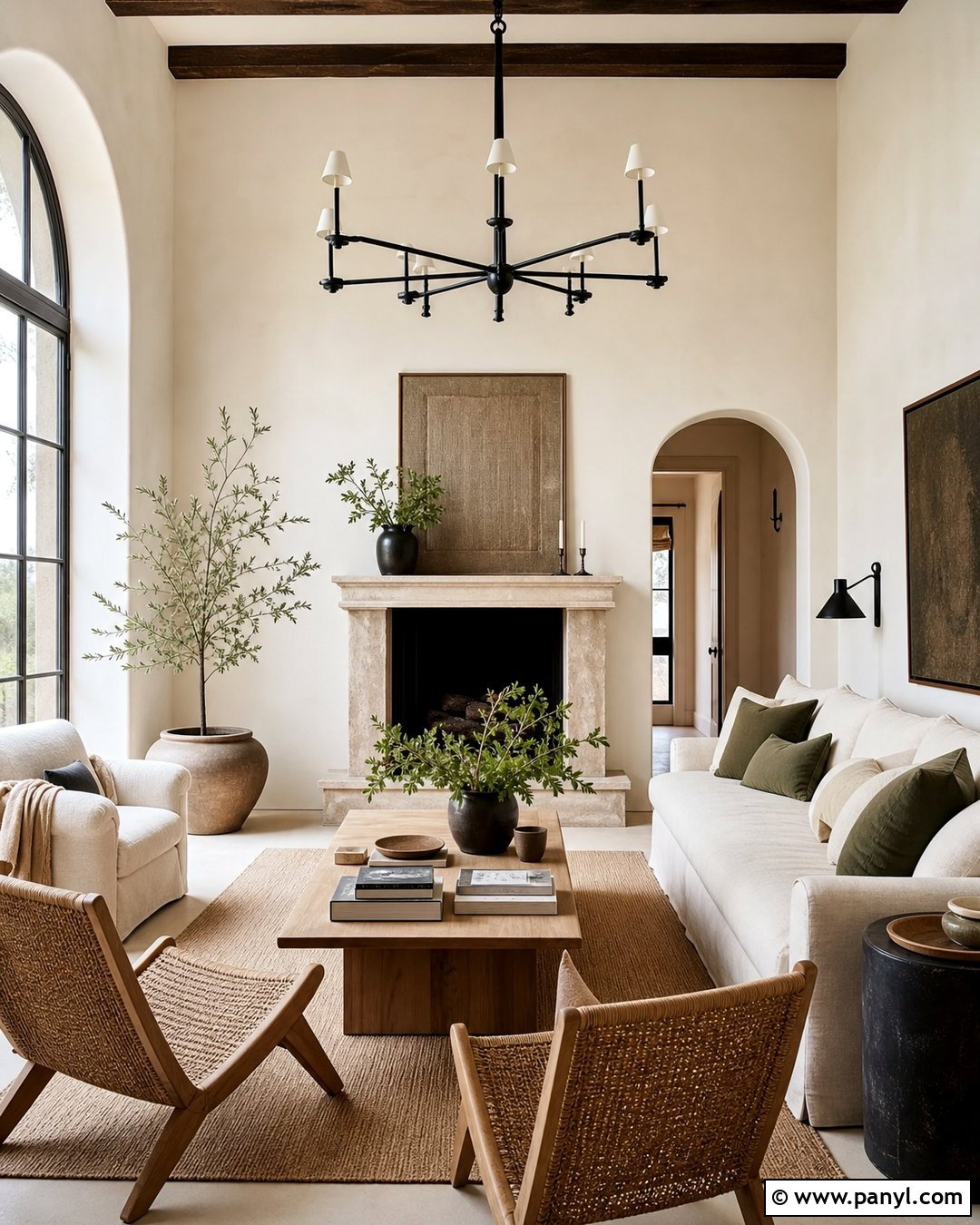 Warm White Limewash Living Room - 35 Line Wash Walls