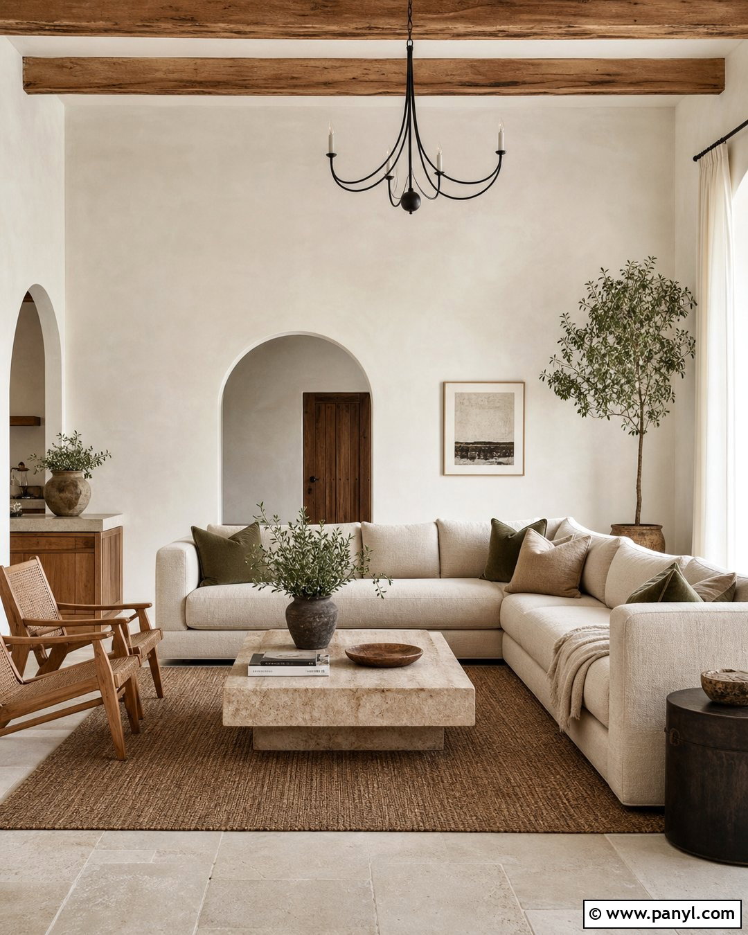 Warm White Limewash Living Room - 50 Limewash Walls