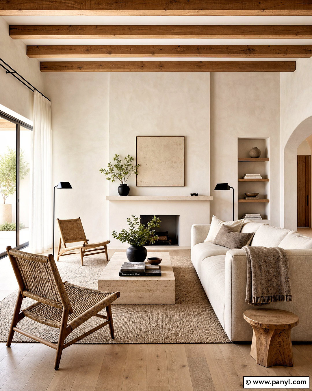 Warm White Limewash Living Room - 20 limewash walls living rooms