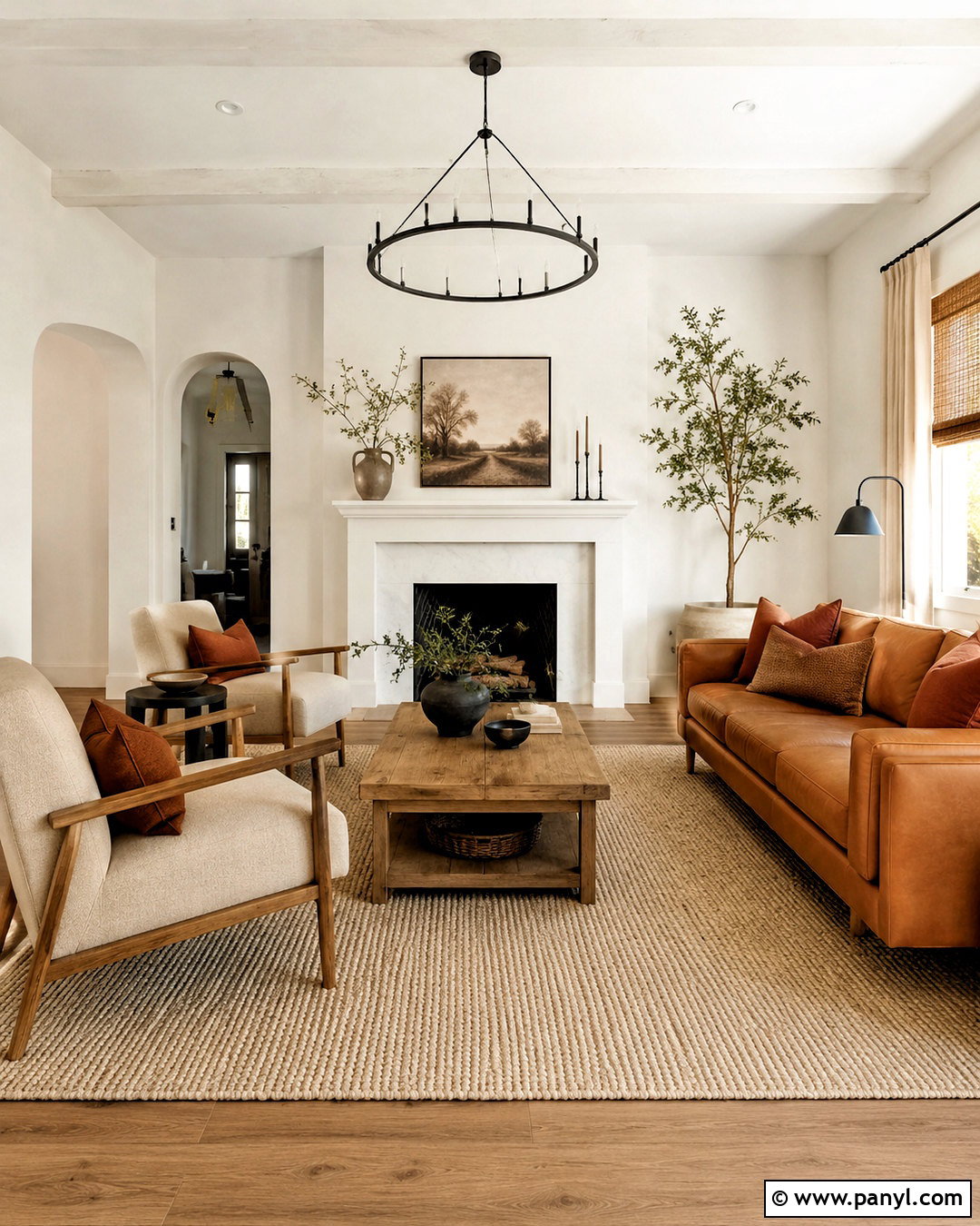 Warm White Living Room - 20 best paint colors for interior ideas