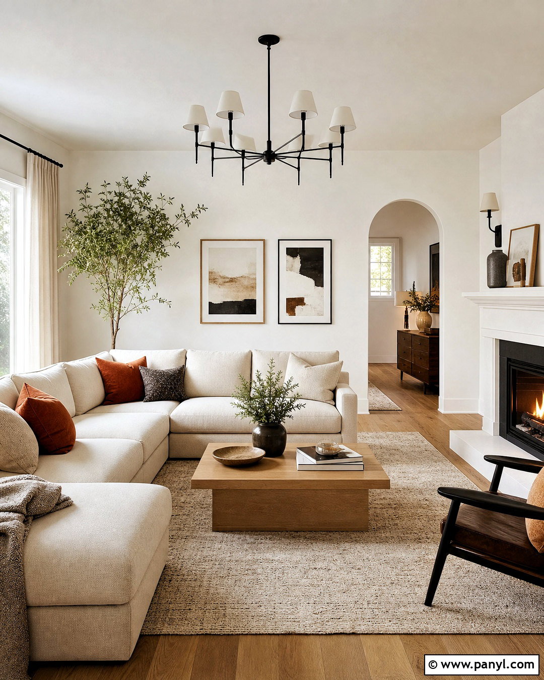 Warm White Living Room - 20 modern living room paint color ideas