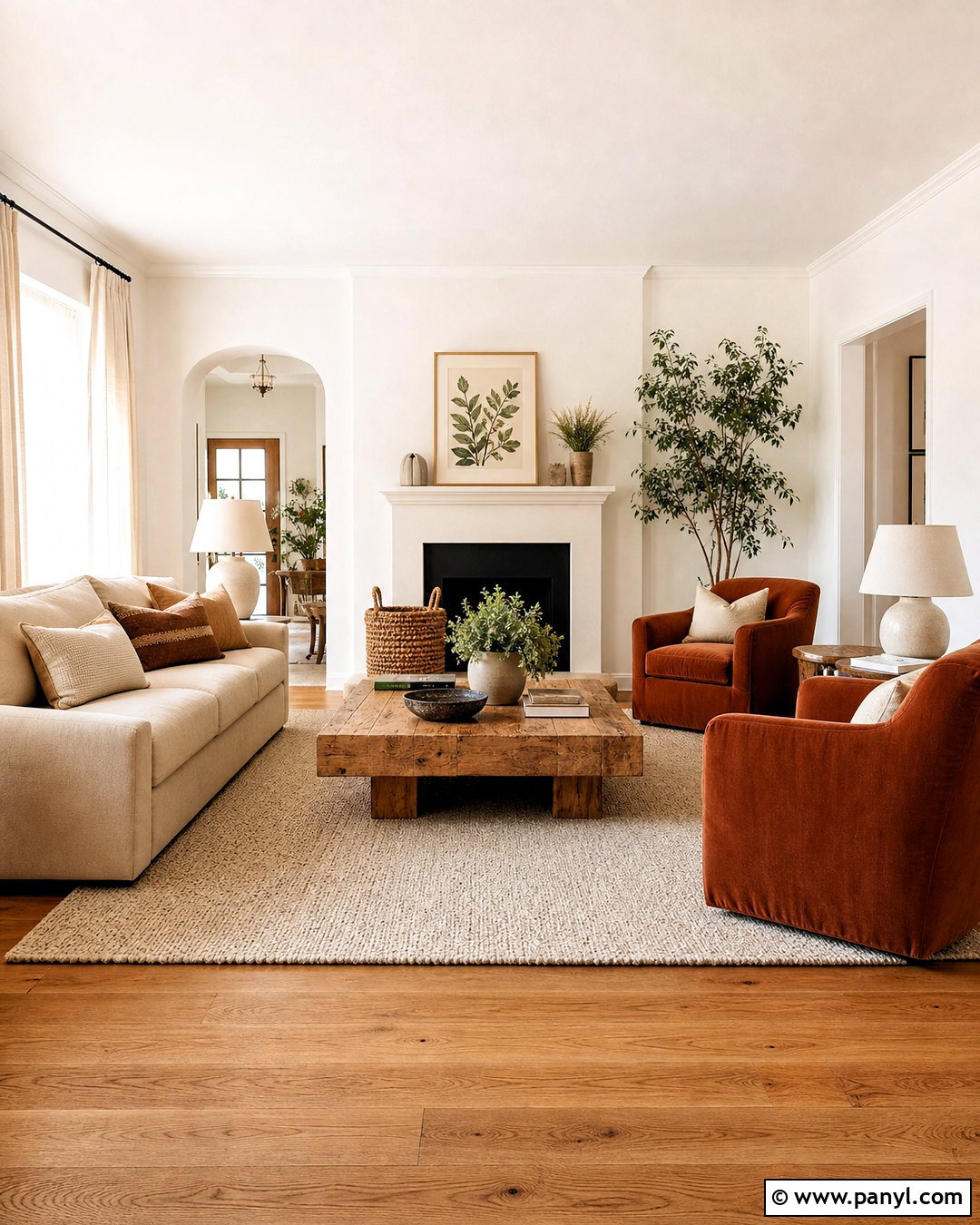 Warm White Living Room - 20 white colour ideas