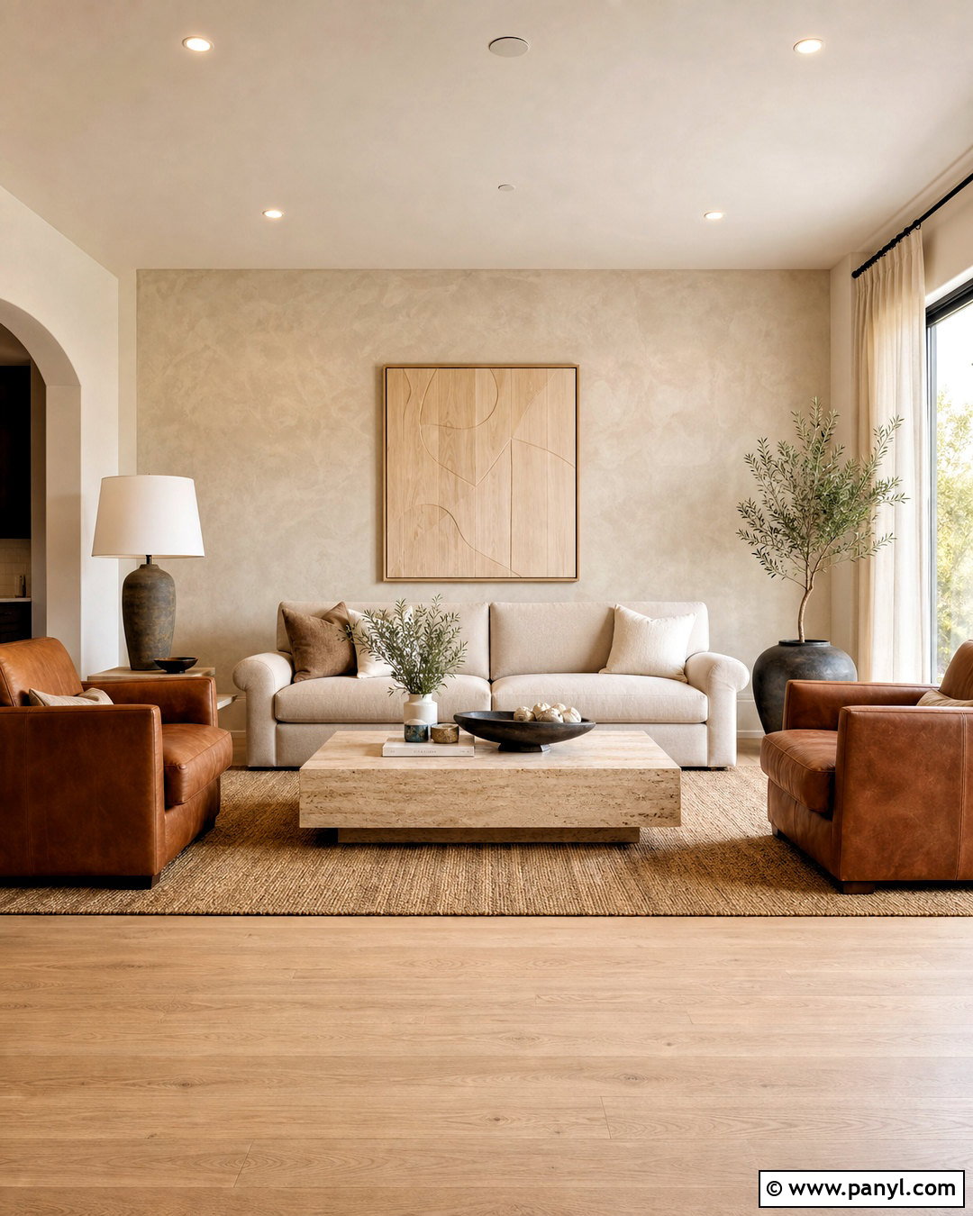 Warm White Living Room Lime Wash Accent Wall - 20 lime wash accent wall ideas