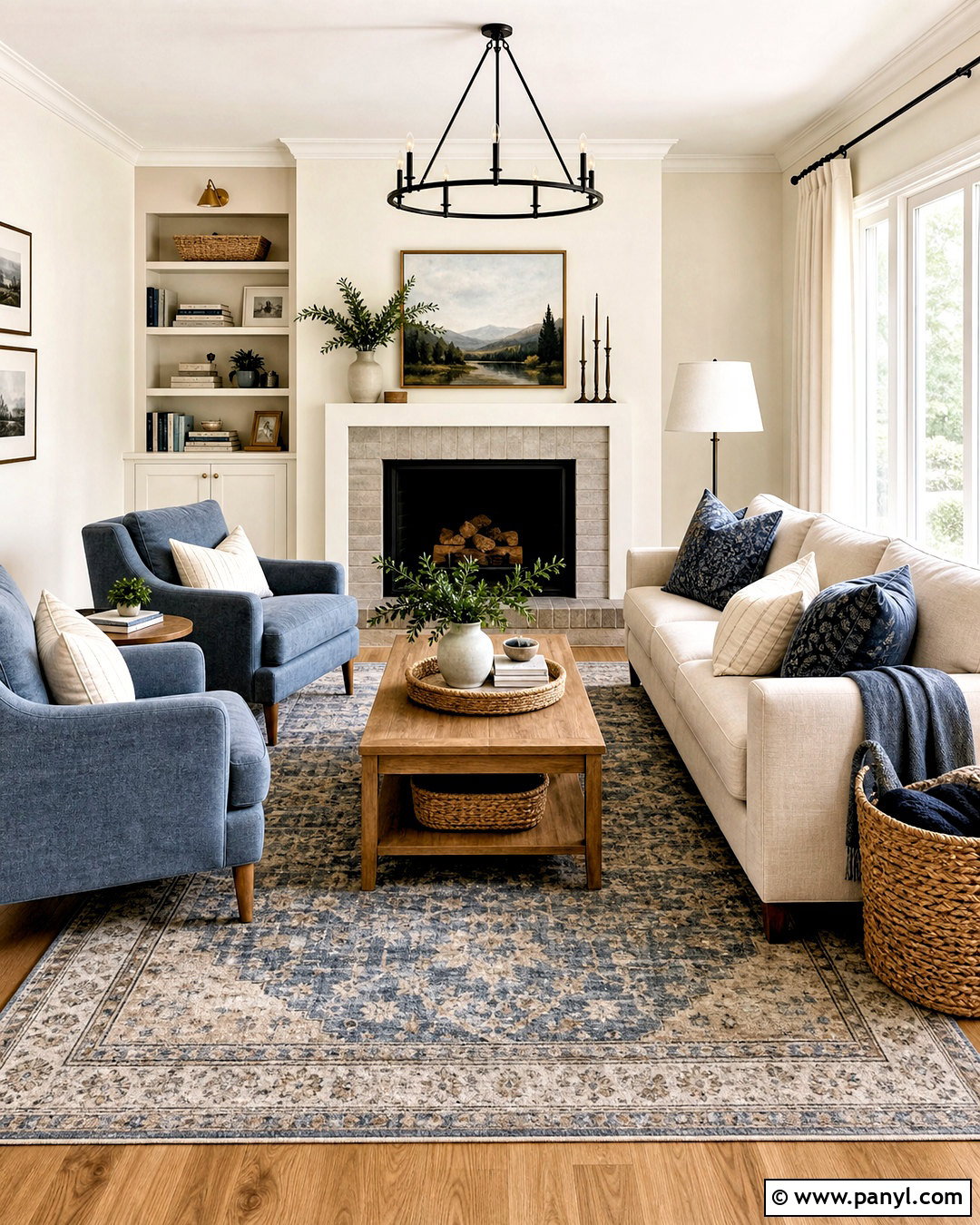 Warm White Living Room With Blue Accents - 20 warm white living room ideas