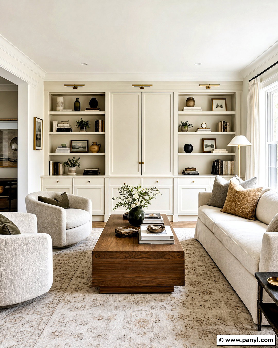 Warm White Living Room With Built-Ins - 20 warm white living room ideas
