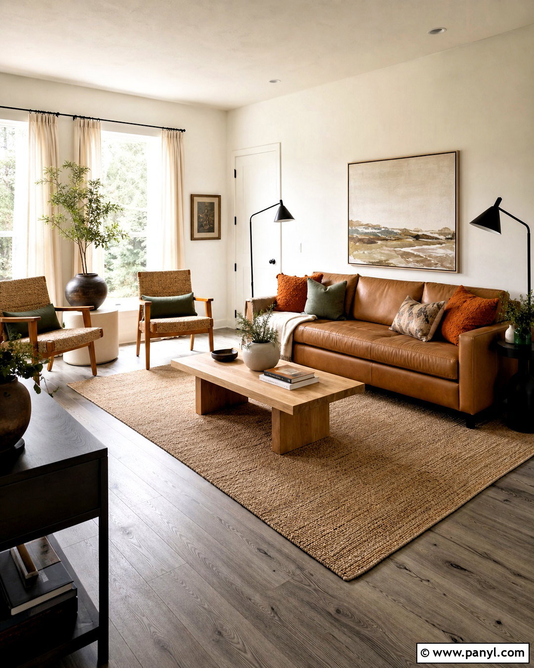 Warm White Living Room With Grey Flooring - 20 grey flooring living room paint colors