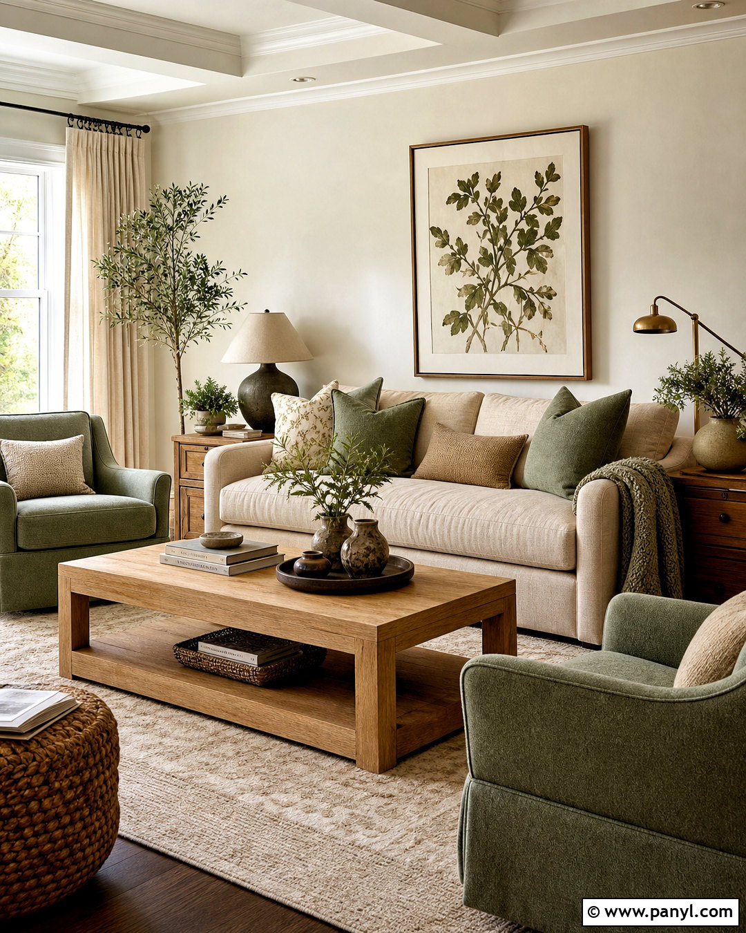 Warm White Living Room With Sage Green - 20 warm white living room ideas