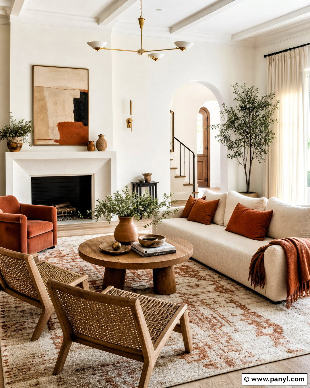 Warm White Living Room With Terracotta Accents - 20 warm white living room ideas