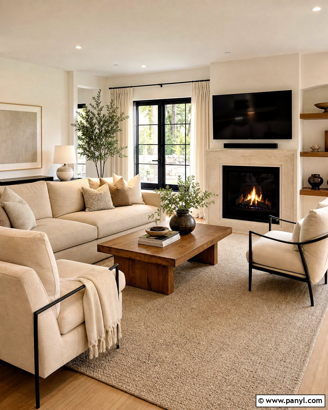 Warm White Neutral Living Room - 20 neutral interior design ideas