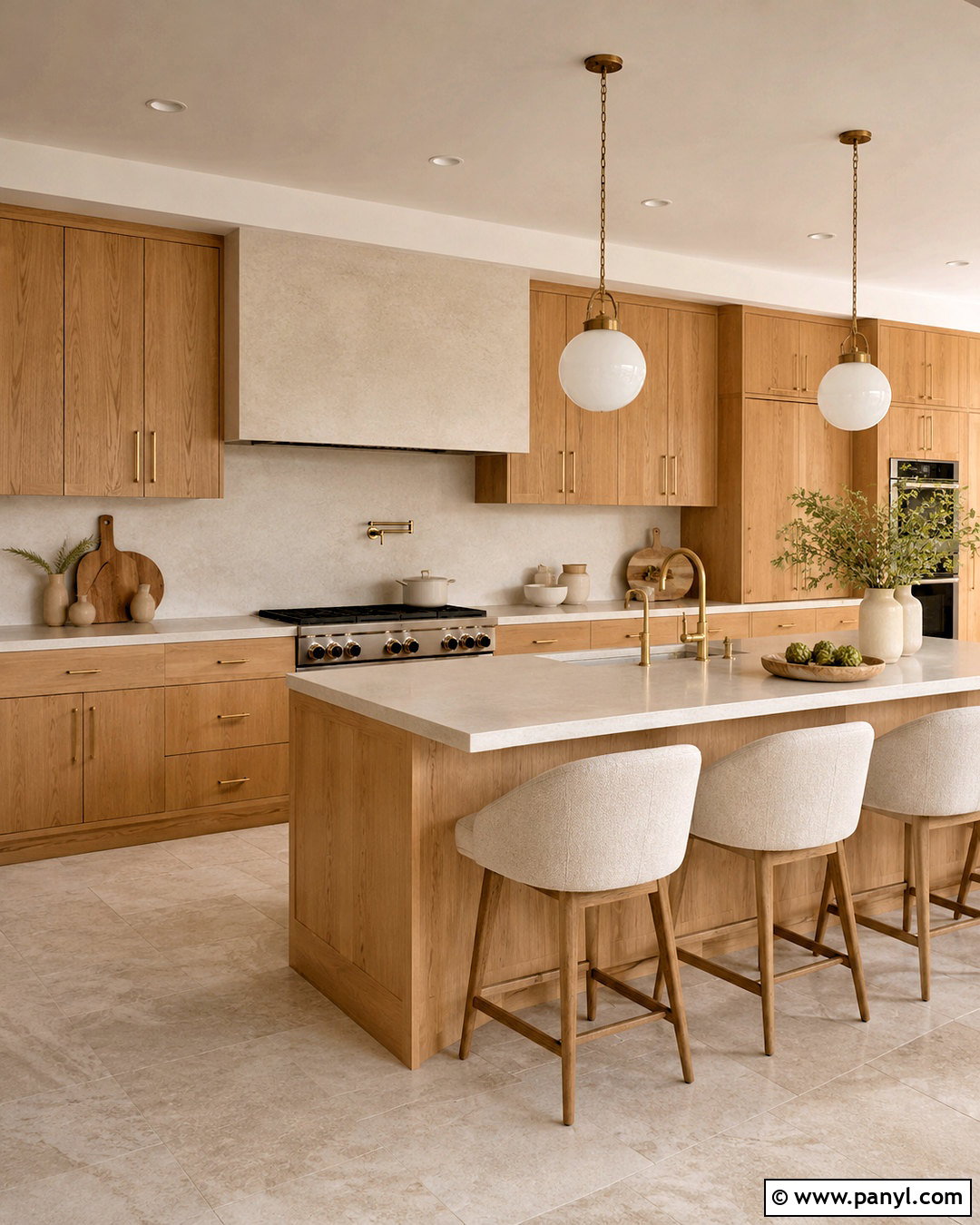 Warm White Oak Modern Kitchen - 20 modern kitchen design ideas