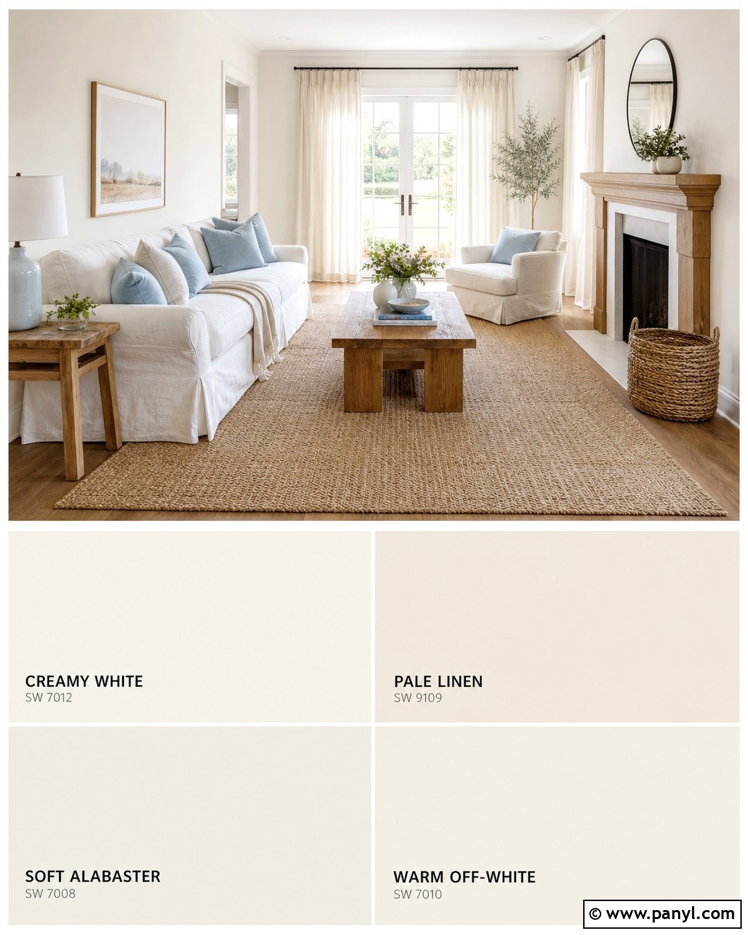 Warm White Paint Samples In Sunny Room - 25 Paint Samples On Wall Ideas