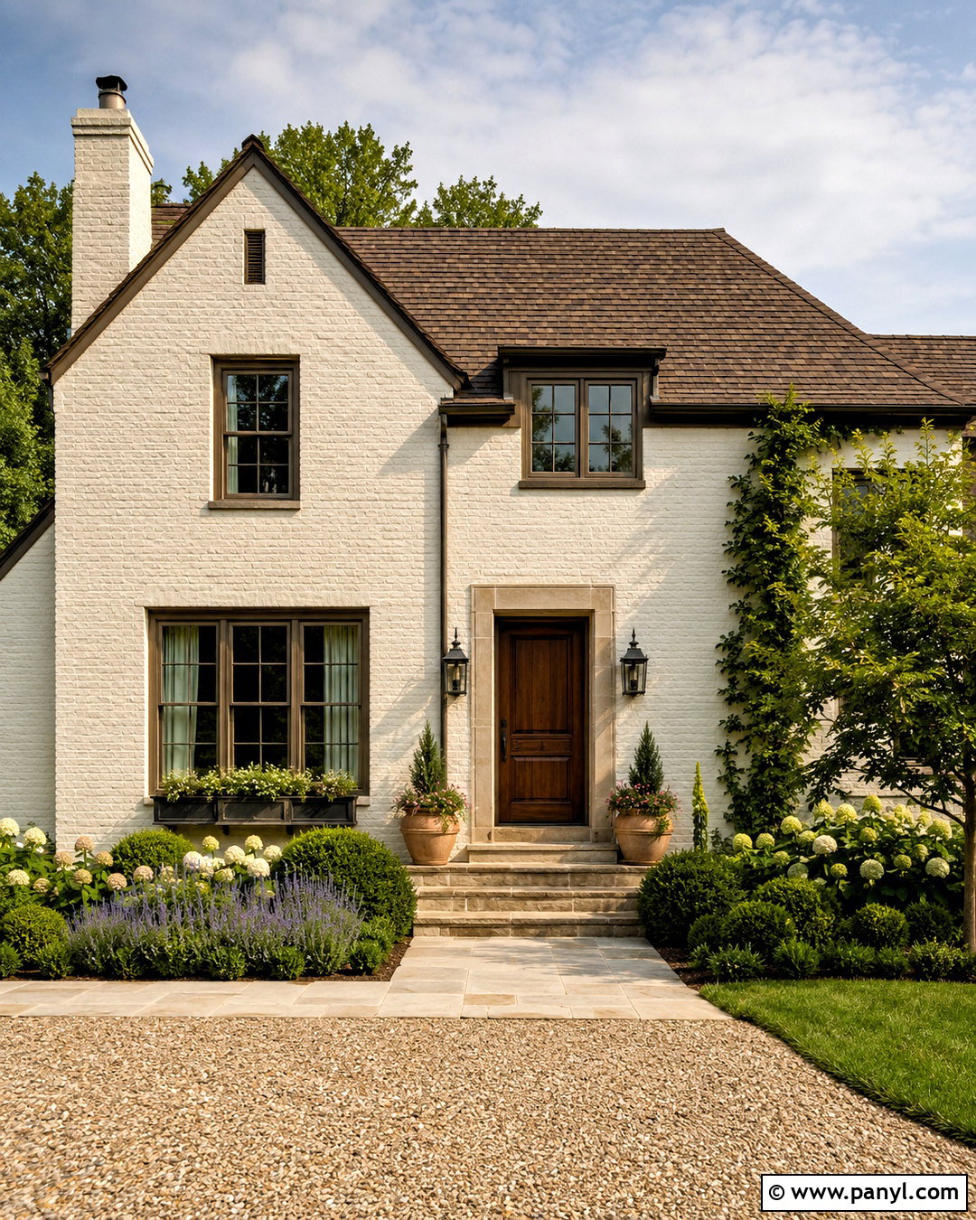 Warm White Painted Brick Exterior - 20 painted brick wall exterior ideas