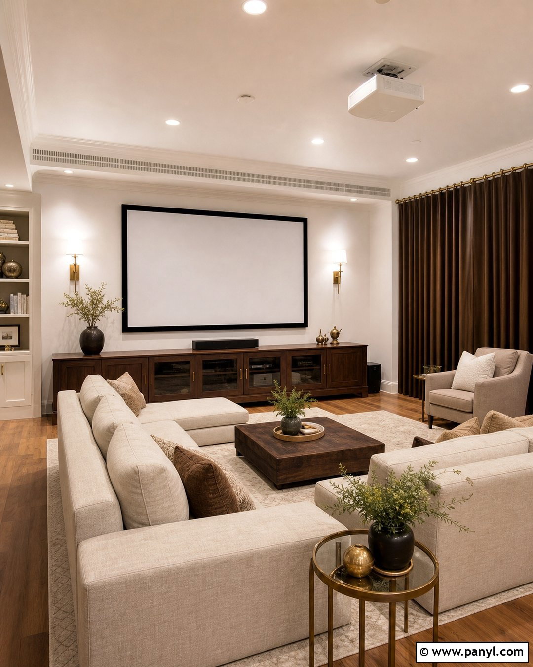 Warm White Projector Wall - 20 Projector Wall Color Ideas