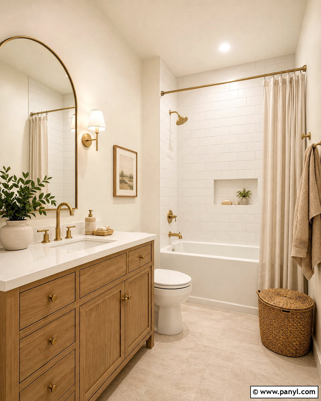Warm White Small Bathroom - 20 paint colors for small bathrooms