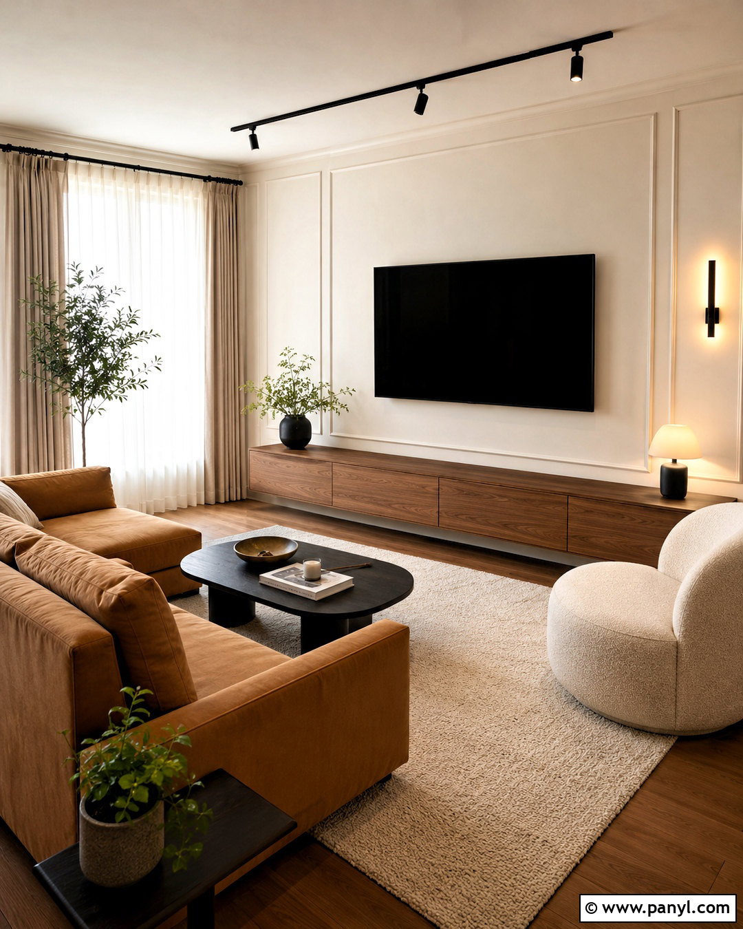 Warm White TV Wall - 35 tv wall color ideas