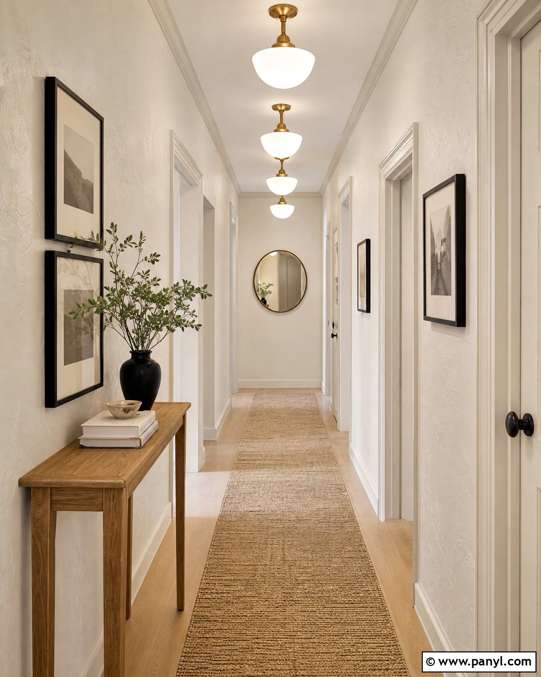 Warm White Textured Hallway Wall - 30 texture colour wall ideas
