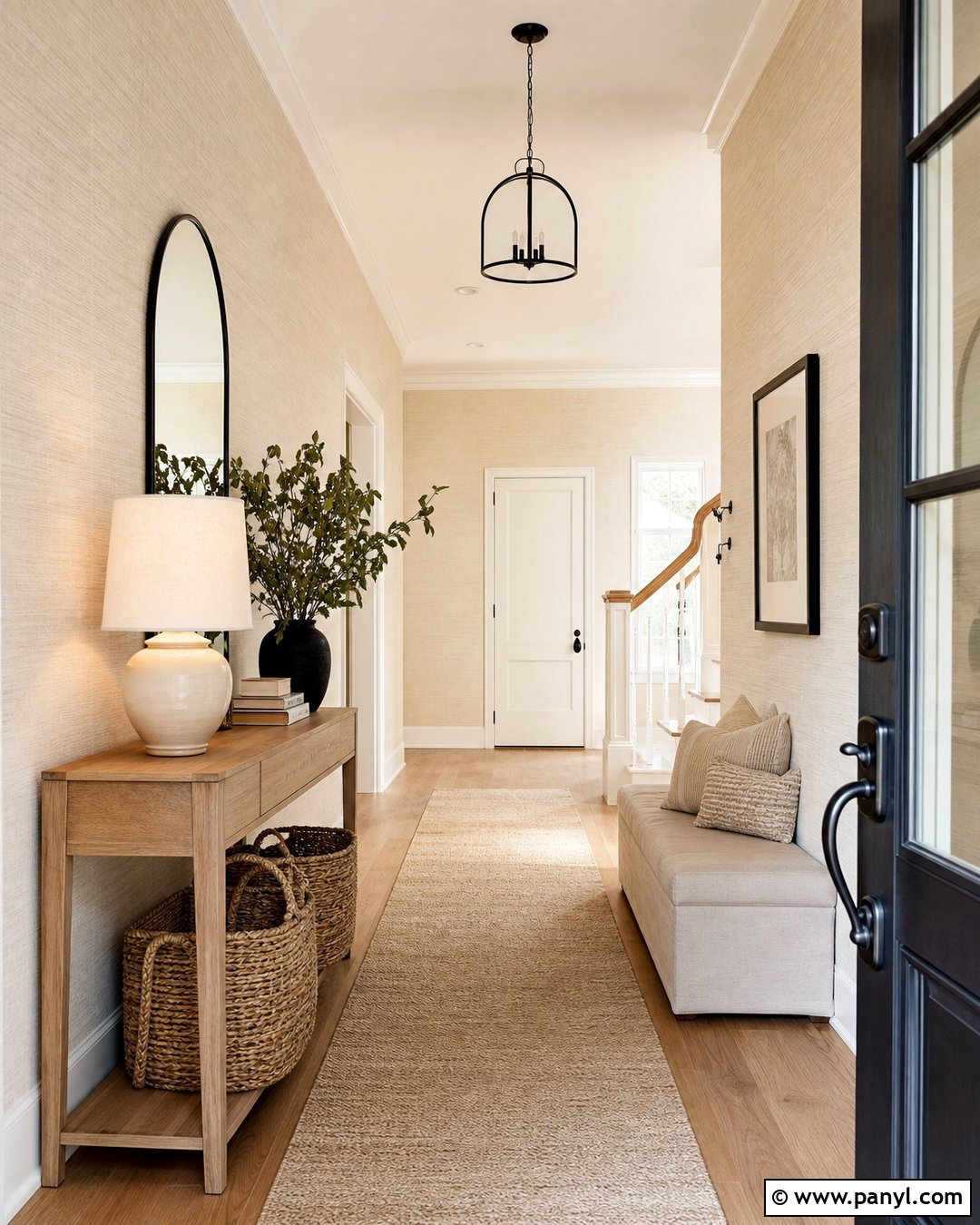 Warm White Textured Wallpaper Entryway - 30 neutral colors wallpaper ideas