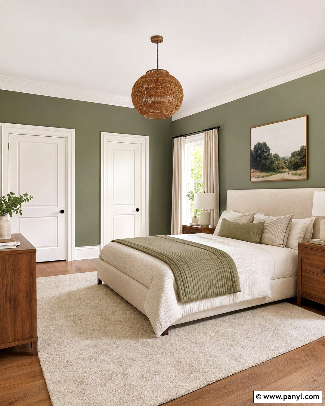 Warm White Trim With Green Walls - 20 Trim Colors For Green Walls