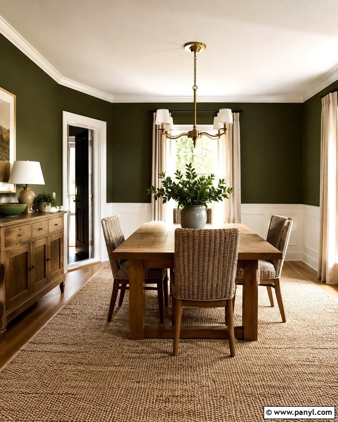 Warm White Trim - 20 Trim Color For Dark Green Walls