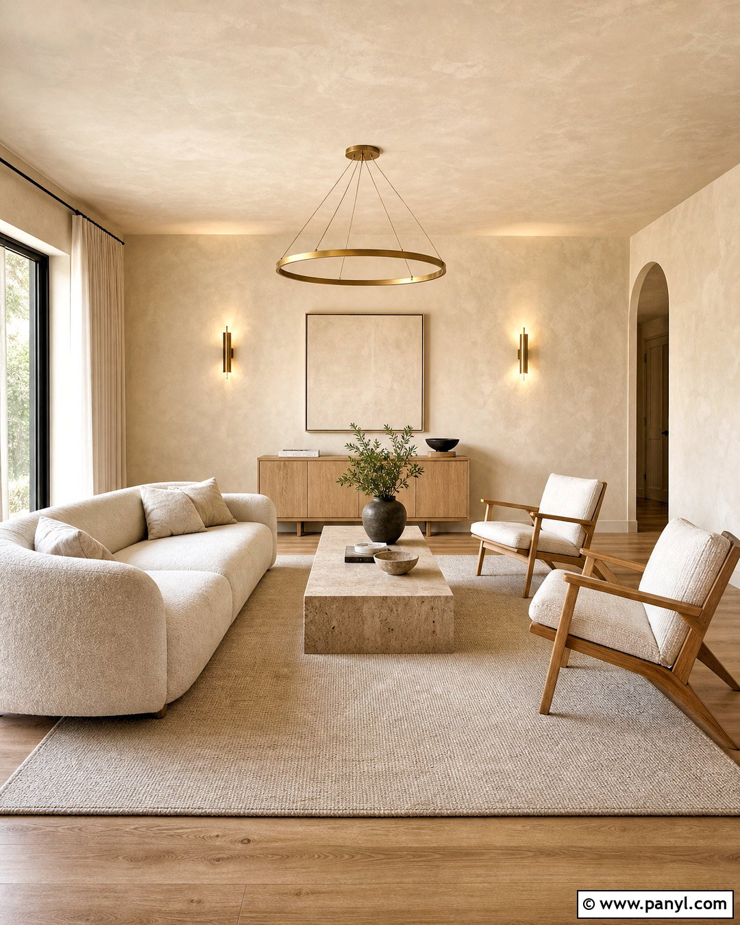 Warm White Venetian Plaster Living Room - 20 venetian plaster walls