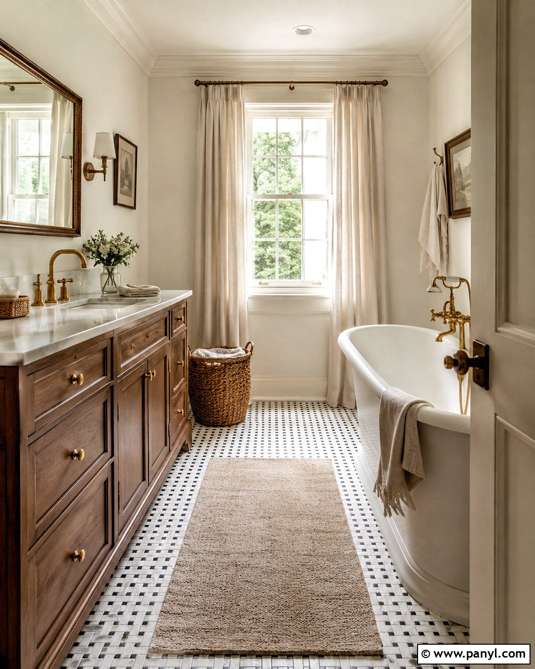 Warm White Wall Color - 20 Wall Color With Black And White Tile Ideas