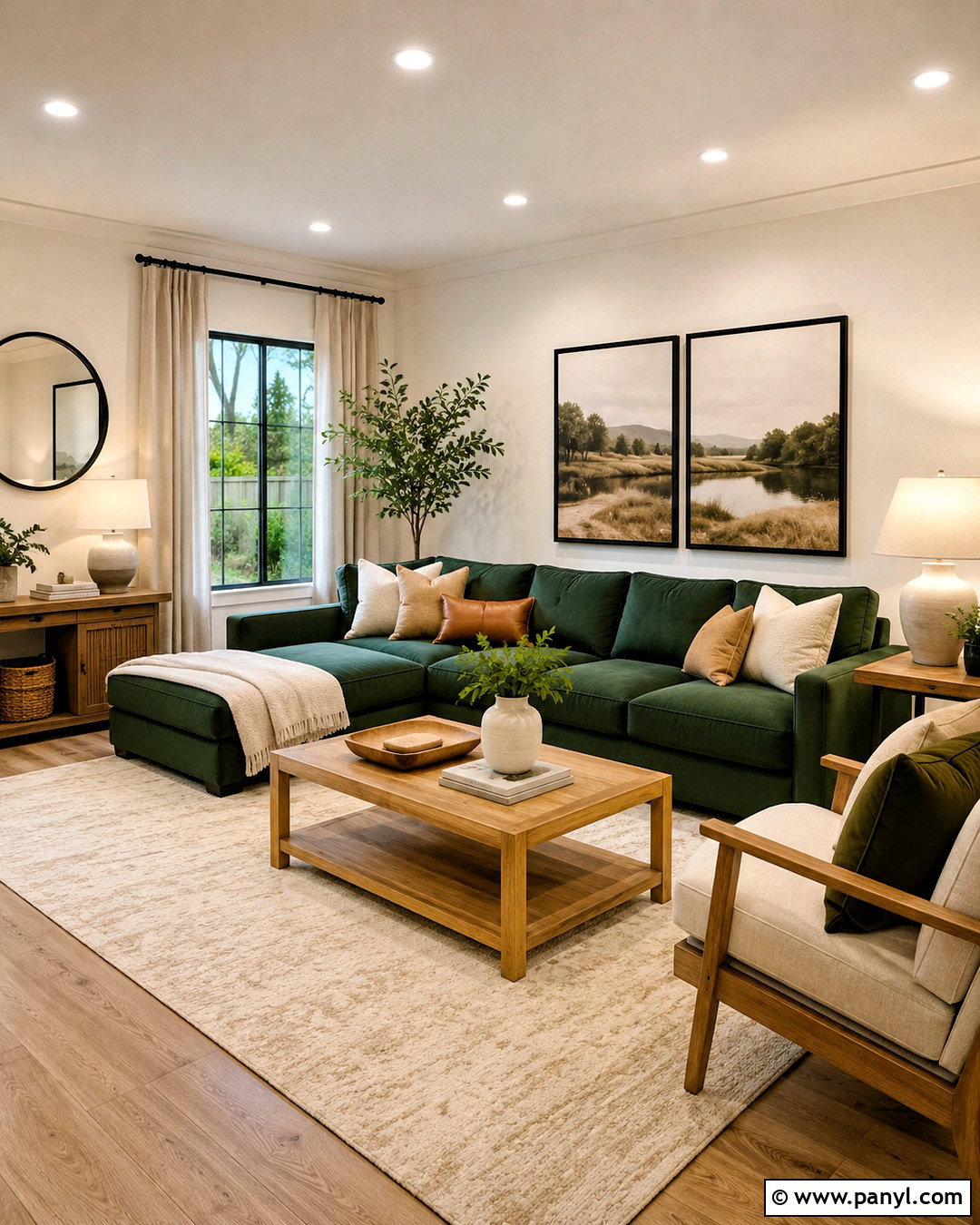 Warm White Wall Color With Green Sofa - 35 Wall Color For Green Sofa Ideas